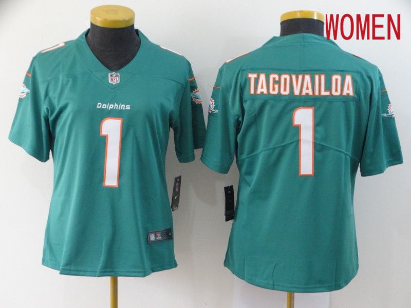 Women Miami Dolphins #1 Tagovailoa Green Nike Vapor Untouchable Stitched Limited NFL Jerseys